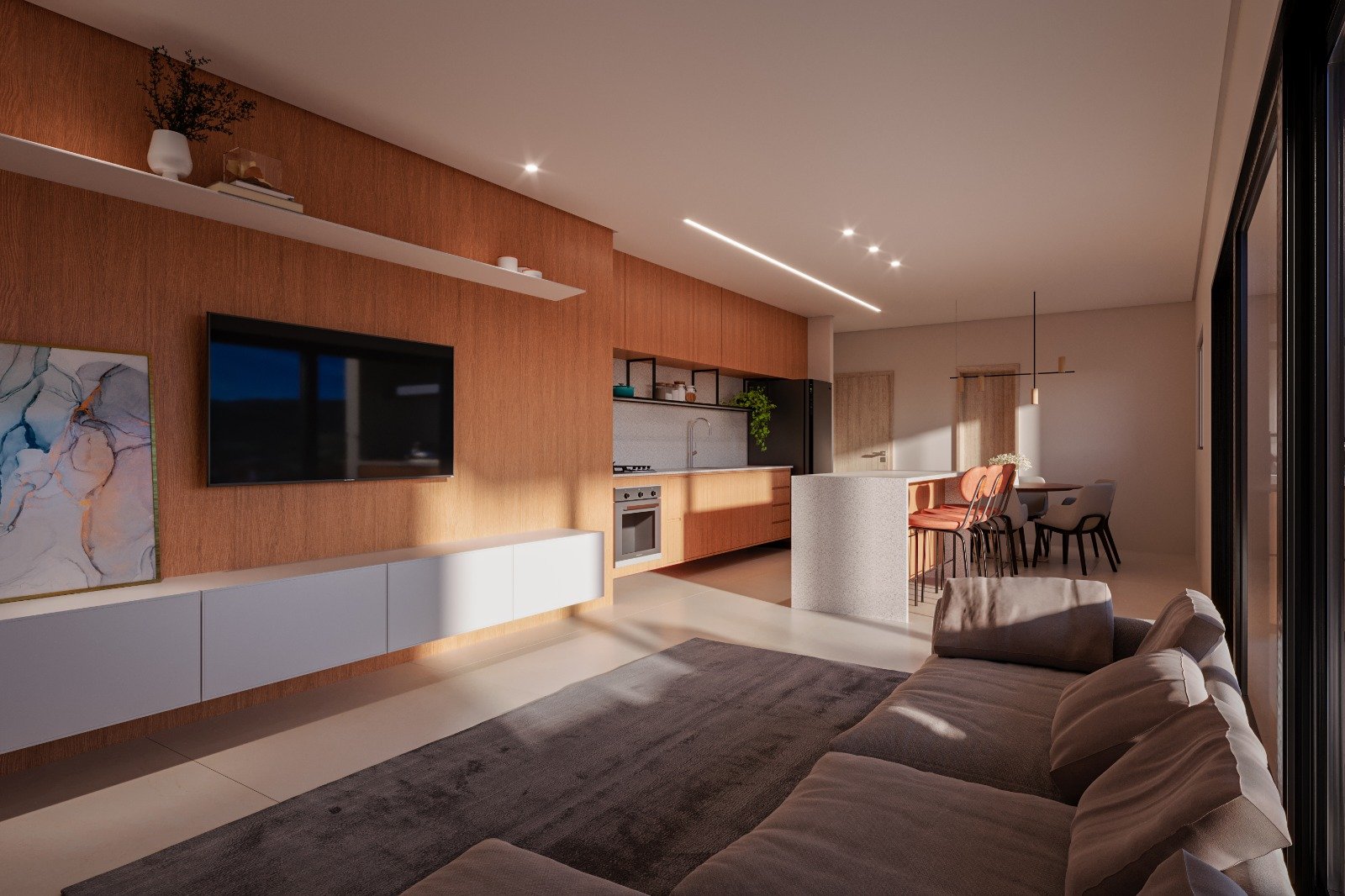 Living de apartamentos na planta em Ubatuba